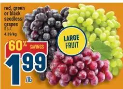 Marché Adonis red, green or black seedless grapes offer