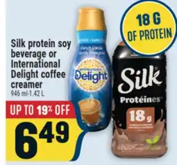 Marché Adonis SILK PROTEIN SOY BEVERAGE OR INTERNATIONAL DELIGHT COFFEE CREAMER offer
