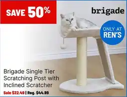 Ren’s Pets Depot Brigade Single Tier Scratching Post with Inclined Scratcher offer