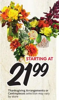 Sobeys Thanksgiving Arrangements or Centrepieces offer