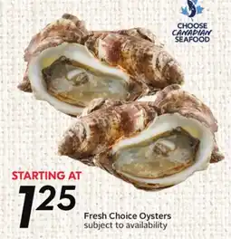 Sobeys Fresh Choice Oysters offer