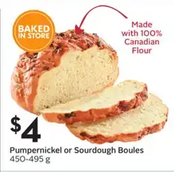Sobeys Pumpernickel or Sourdough Boules offer
