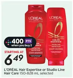 Sobeys L'OREAL Hair Expertise or Studio Line Hair Care offer