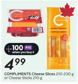 Sobeys COMPLIMENTS Cheese Slices or Cheese Sticks offer