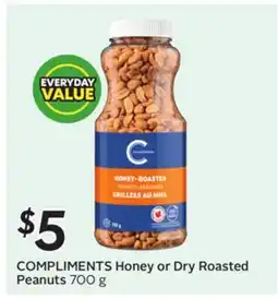 Sobeys COMPLIMENTS Honey or Dry Roasted Peanuts offer