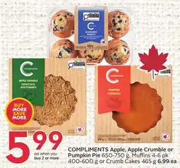 Sobeys COMPLIMENTS Apple, Apple Crumble or Pumpkin Pie offer