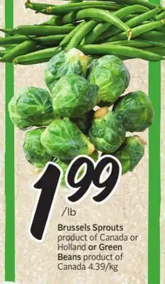 Sobeys Brussels Sprouts, Green Beans offer