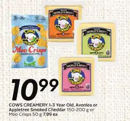 Sobeys 1-3 Year Old, Avonlea or Appletree Smoked Cheddar 150-200 g or Moo Crisps 50 g offer