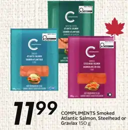 Sobeys COMPLIMENTS Smoked Atlantic Salmon, Steelhead or Gravlax offer