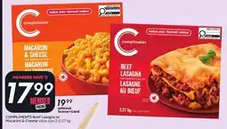 Sobeys COMPLIMENTS Beef Lasagna or Macaroni & Cheese offer