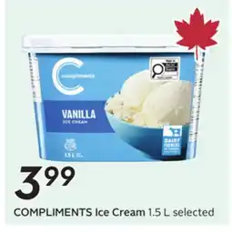 Sobeys COMPLIMENTS Ice Cream offer