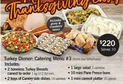 Fortinos TURKEY DINNER: CATERING MENU #3, SERVES 10 offer