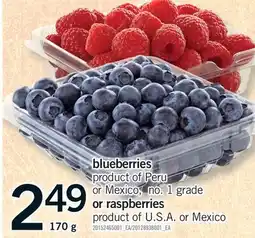 Fortinos BLUEBERRIES OR RASPBERRIES offer