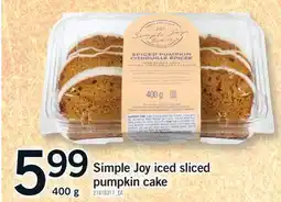 Fortinos SIMPLE JOY ICED SLICED PUMPKIN CAKE offer