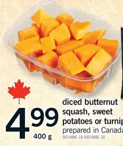 Fortinos DICED BUTTERNUT SQUASH, SWEET POTATOES OR TURNIP offer