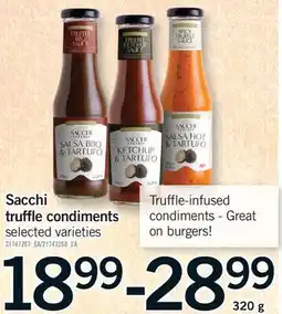 Fortinos SACCHI TRUFFLE CONDIMENTS offer