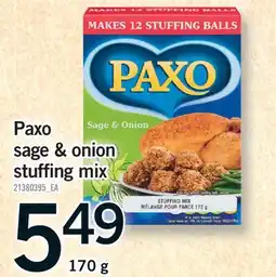 Fortinos PAXO SAGE & ONION STUFFING MIX offer