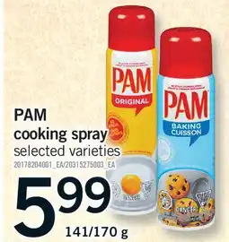 Fortinos PAM COOKING SPRAY, 141/170 G offer