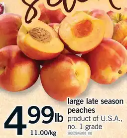 Fortinos LARGE LATE SEASON PEACHES offer