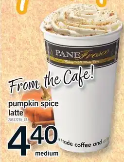 Fortinos PUMPKIN SPICE LATTE, MEDIUM offer