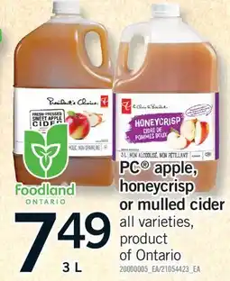 Fortinos PC APPLE, HONEYCRISP OR MULLED CIDER offer