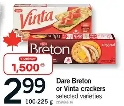 Fortinos DARE BRETON OR VINTA CRACKERS offer