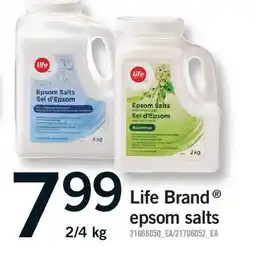Fortinos LIFE BRAND EPSOM SALTS, 2/4 KG offer