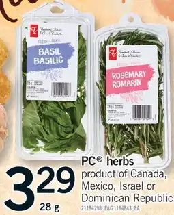 Fortinos PC HERBS offer