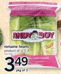 Fortinos ROMAINE HEARTS, pkg of 3 offer