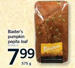 Fortinos BAXTER'S PUMPKIN PEPITA LOAF offer