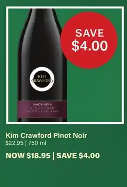 LCBO Kim Crawford Pinot Noir offer
