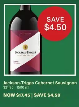 LCBO Jackson-Triggs Cabernet Sauvignon offer