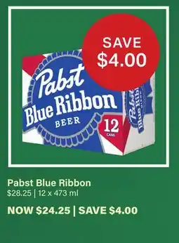 LCBO Pabst Blue Ribbon offer