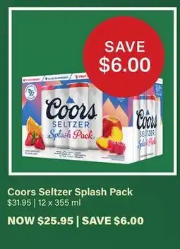 LCBO Coors Seltzer Splash Pack offer