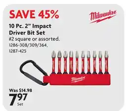 Home Hardware 10 Pc. 2 Impact Driver Bit Set offer