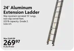 Home Hardware 24' Aluminum Extension Ladder offer