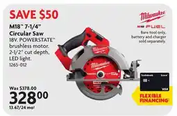 Home Hardware M18 7-1/4 Circular Saw offer