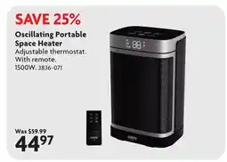 Home Hardware Oscillating Portable Space Heater offer