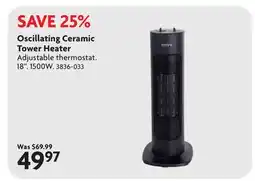 Home Hardware Oscillating Ceramic Tower Heater offer