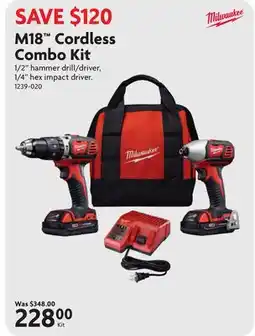 Home Hardware M18 Cordless Combo Kit offer