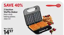 Home Hardware 2 Section Waffle Maker offer