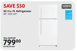 Home Hardware 18.1 Cu. Ft. Refrigerator offer
