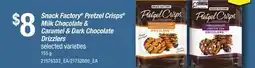 Loblaws SNACK FACTORY PRETZEL CRISPS MILK CHOCOLATE & CARAMEL & DARK CHOCOLATE DRIZZLERS offer