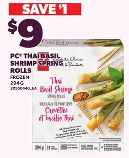 Loblaws PC THAI BASIL SHRIMP SPRING ROLLS offer