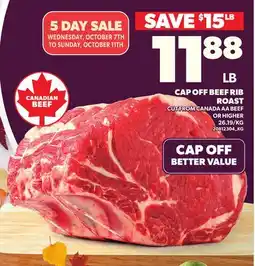 Loblaws CAP OFF BEEF RIB ROAST offer