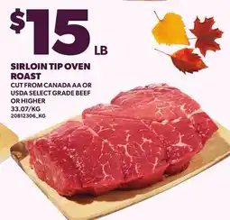 Loblaws SIRLOIN TIP OVEN ROAST offer