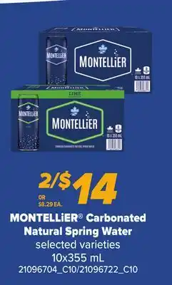 Loblaws MONTELLIER CARBONATED NATURAL SPRING WATER offer