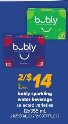 Loblaws BUBLY SPARKING WATER BEVERAGE offer