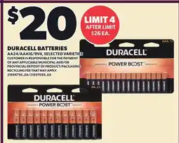 Loblaws DURACELL BATTERIES offer