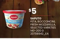 Loblaws SAPUTO FETA, BOCCONCINI, FRESH MOZZARELLA offer